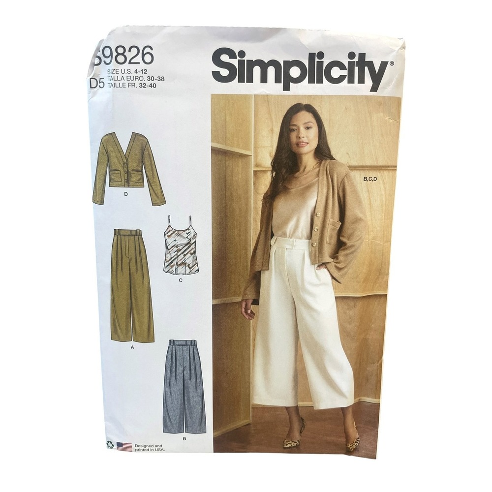 Simplicity S9826 Misses Pants Camisole Cardigan US 4-12 Modern